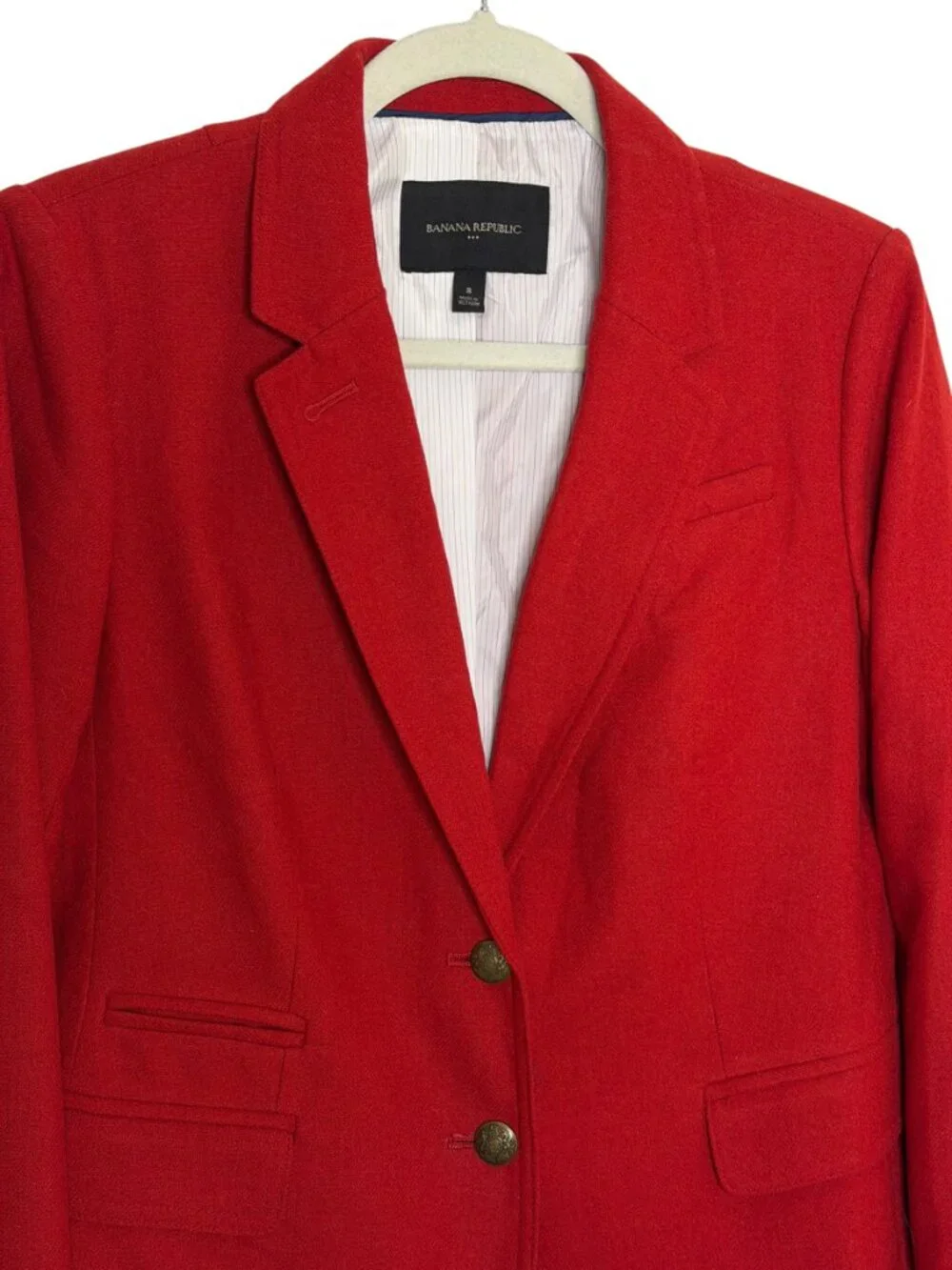 Banana Republic Factory Wool Blend Blazer Jacket 2 Button Womens Red 8